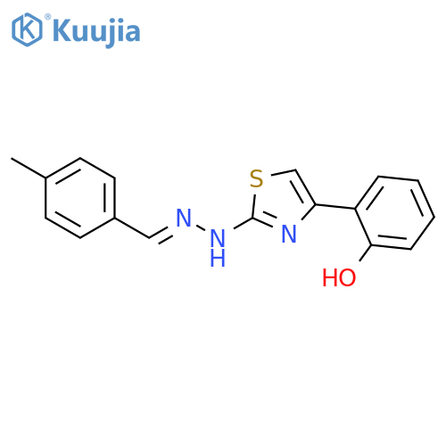 Benzaldehyde, 4-methyl-, [4-(2-hydroxyphenyl)-2-thiazolyl]hydrazone structure