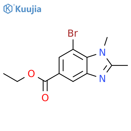 Ethyl 7-bromo-1,2-dimethyl-1,3-benzodiazole-5-carboxylate structure