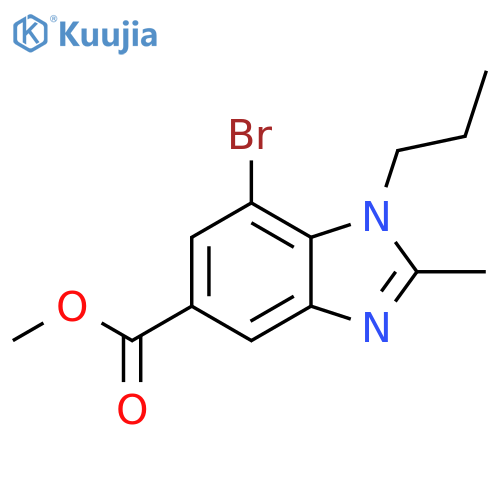 Methyl 7-bromo-2-methyl-1-propyl-1,3-benzodiazole-5-carboxylate structure