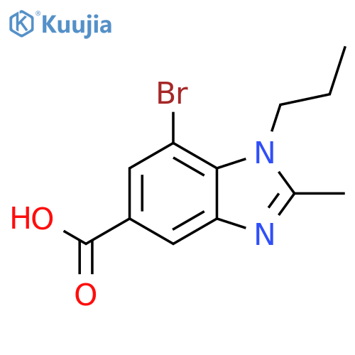 7-Bromo-2-methyl-1-propyl-1,3-benzodiazole-5-carboxylic acid structure