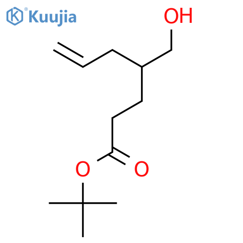 6-HEPTENOIC ACID, 4-(HYDROXYMETHYL)-, 1,1-DIMETHYLETHYL ESTER structure