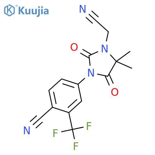 1-Imidazolidineacetonitrile,3-[4-cyano-3-(trifluoromethyl)phenyl]-5,5-dimethyl-2,4-dioxo- structure