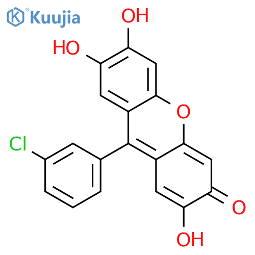 3H-Xanthen-3-one, 9-(3-chlorophenyl)-2,6,7-trihydroxy- structure
