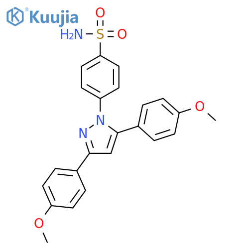Benzenesulfonamide, 4-[3,5-bis(4-methoxyphenyl)-1H-pyrazol-1-yl]- structure