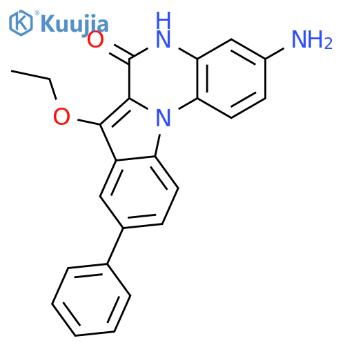 Indolo[1,2-a]quinoxalin-6(5H)-one, 3-amino-7-ethoxy-9-phenyl- structure