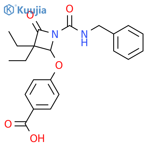 Benzoic acid,4-[[3,3-diethyl-4-oxo-1-[[(phenylmethyl)amino]carbonyl]-2-azetidinyl]oxy]- structure