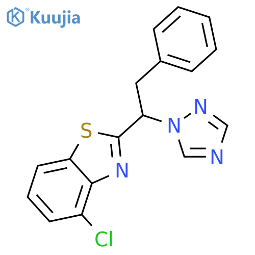 Benzothiazole, 4-chloro-2-[2-phenyl-1-(1H-1,2,4-triazol-1-yl)ethyl]- structure