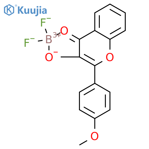 Boron, difluoro[3-(hydroxy-κO)-2-(4-methoxyphenyl)-4H-1-benzopyran-4-onato-κO4]-, (T-4)- structure