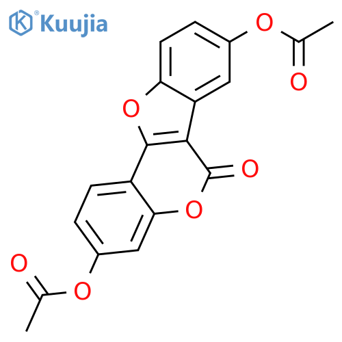 6H-Benzofuro[3,2-c][1]benzopyran-6-one, 3,8-bis(acetyloxy)- structure