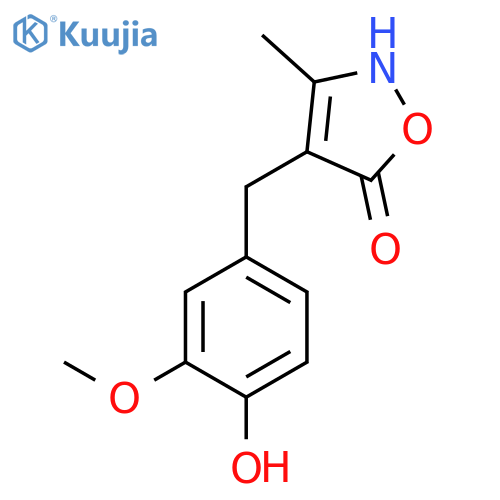 5(2H)-Isoxazolone, 4-[(4-hydroxy-3-methoxyphenyl)methyl]-3-methyl- structure
