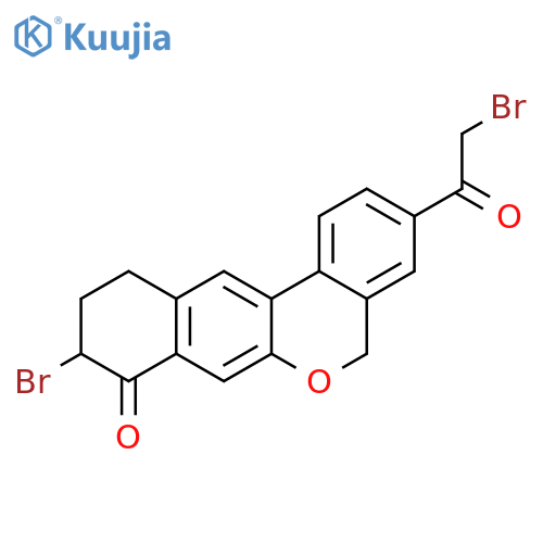 9-Bromo-3-(2-bromoacetyl)-10,11-dihydro-5H-dibenzoc,gchromen-8(9H)-one structure