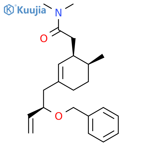 (1S-(1α,3(S*),6α))-3-(2-(phenylmethoxy)-3-butenyl)-N,N,6-trimethyl-2-cyclohexene-1-acetamide structure