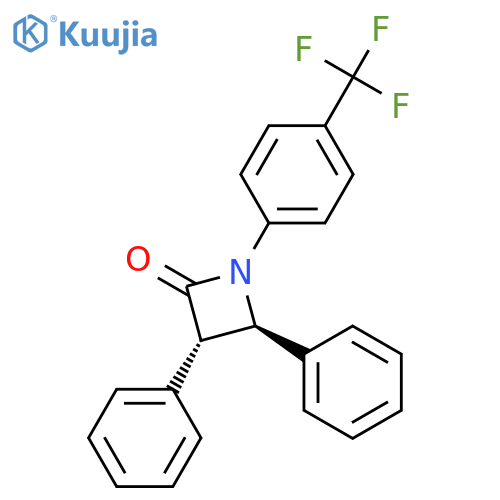 2-Azetidinone, 3,4-diphenyl-1-[4-(trifluoromethyl)phenyl]-, trans- structure