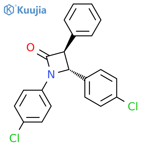 2-Azetidinone, 1,4-bis(4-chlorophenyl)-3-phenyl-, trans- structure