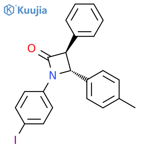 2-Azetidinone, 1-(4-iodophenyl)-4-(4-methylphenyl)-3-phenyl-, trans- structure