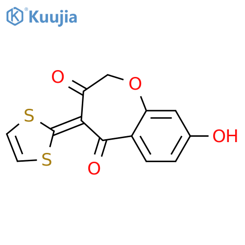 1-Benzoxepin-3,5(2H,4H)-dione, 4-(1,3-dithiol-2-ylidene)-8-hydroxy- structure