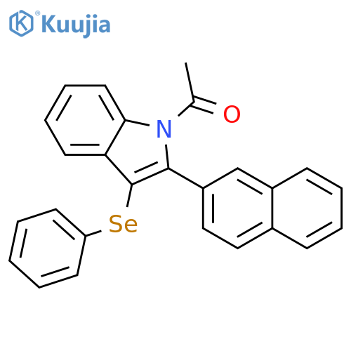 1H-Indole, 1-acetyl-2-(2-naphthalenyl)-3-(phenylseleno)- structure