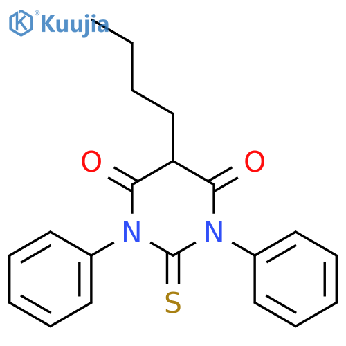 4,6(1H,5H)-Pyrimidinedione,5-(1,1-dimethylethyl)dihydro-1,3-diphenyl-2-thioxo- structure