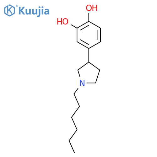 1,2-Benzenediol, 4-(1-hexyl-3-pyrrolidinyl)- structure