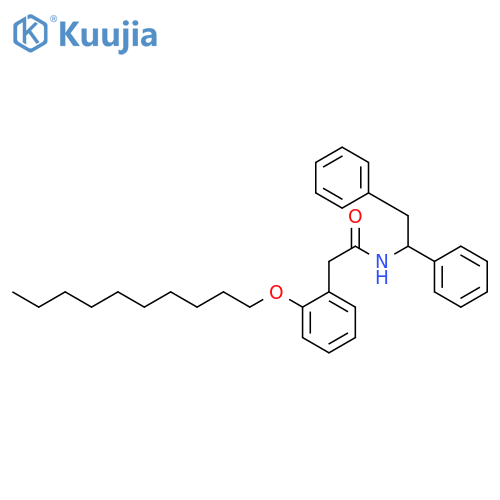 Benzeneacetamide, 2-(decyloxy)-N-(1,2-diphenylethyl)-, (±)- structure