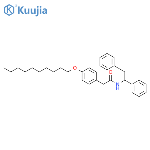 Benzeneacetamide, 4-(decyloxy)-N-(1,2-diphenylethyl)-, (±)- structure