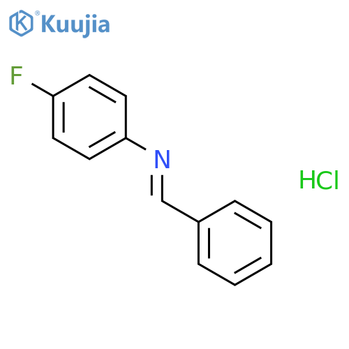 Benzenamine, 4-fluoro-N-(phenylmethylene)-, hydrochloride, (E)- structure