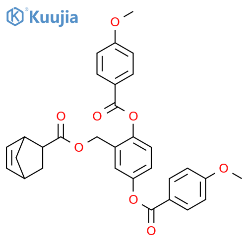 Bicyclo[2.2.1]hept-5-ene-2-carboxylic acid,[2,5-bis[(4-methoxybenzoyl)oxy]phenyl]methyl ester structure