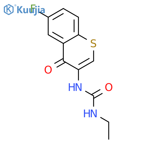 Urea, N-ethyl-N'-(6-fluoro-4-oxo-4H-1-benzothiopyran-3-yl)- structure