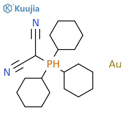 GOLD, (DICYANOMETHYL)(TRICYCLOHEXYLPHOSPHINE)- structure