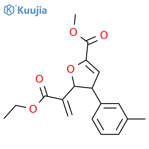 2-Furanacetic acid, 2,3-dihydro-5-(methoxycarbonyl)-α-methylene-3-(3-methylphenyl)-, ethyl ester, (2R,3S)-rel- structure