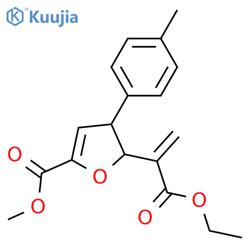 2-Furanacetic acid, 2,3-dihydro-5-(methoxycarbonyl)-α-methylene-3-(4-methylphenyl)-, ethyl ester, (2R,3R)-rel- structure