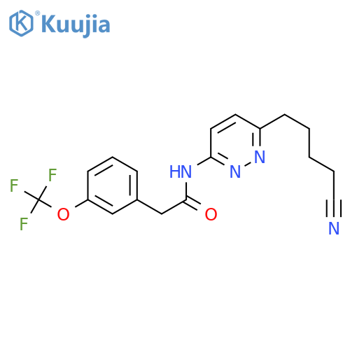 N-[6-(4-cyanobutyl)pyridazin-3-yl]-2-[3-(trifluoromethoxy)phenyl]acetamide structure