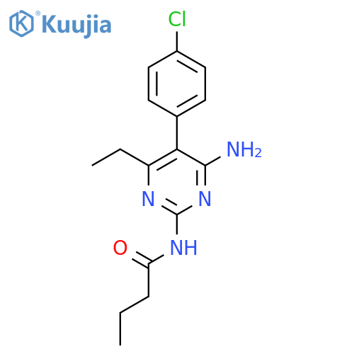 Butanamide, N-[4-amino-5-(4-chlorophenyl)-6-ethyl-2-pyrimidinyl]- structure