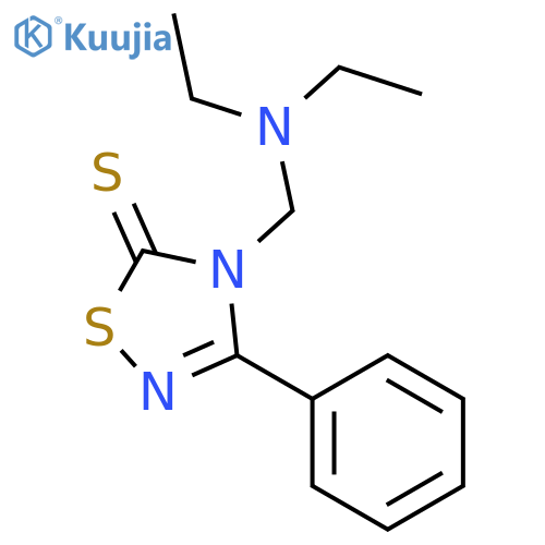 1,2,4-Thiadiazole-5(4H)-thione, 4-[(diethylamino)methyl]-3-phenyl- structure