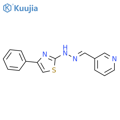 3-Pyridinecarboxaldehyde, (4-phenyl-2-thiazolyl)hydrazone structure