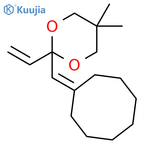 1,3-Dioxane, 2-(cyclooctylidenemethyl)-2-ethenyl-5,5-dimethyl- structure