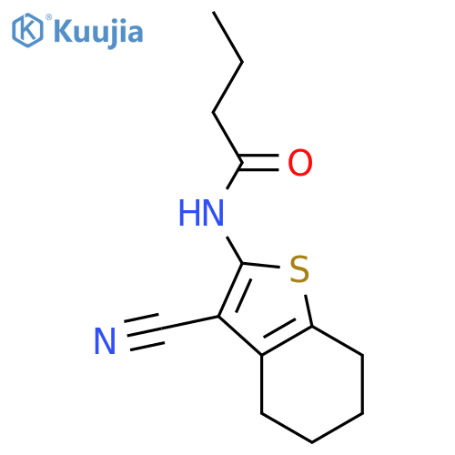 Butanamide, N-(3-cyano-4,5,6,7-tetrahydrobenzo[b]thien-2-yl)- structure