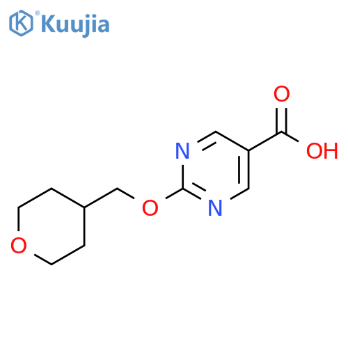 2-(Oxan-4-ylmethoxy)pyrimidine-5-carboxylic acid structure