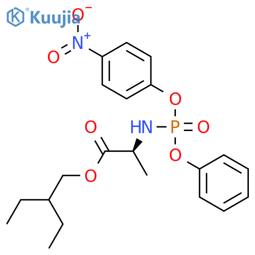 2-ethylbutyl (2S)-2-[[(4-nitrophenoxy)-phenoxy-phosphoryl]amino]propanoate structure