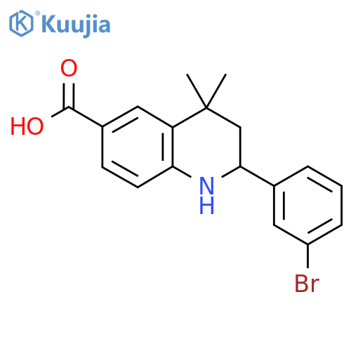 2-(3-Bromophenyl)-4,4-dimethyl-1,2,3,4-tetrahydroquinoline-6-carboxylic acid structure