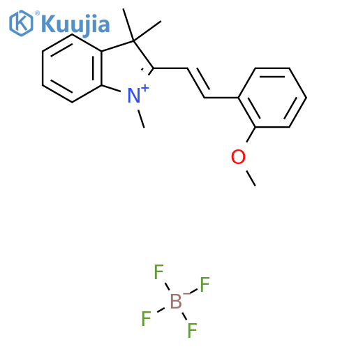 2-(1E)-2-(2-methoxyphenyl)ethenyl-1,3,3-trimethyl-3H-indol-1-ium; tetrafluoroboranuide structure