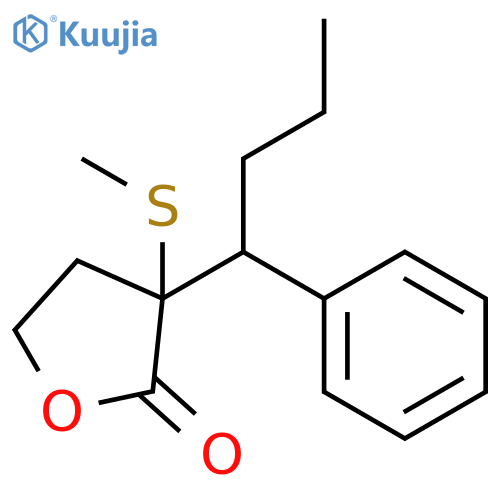 2(3H)-Furanone, dihydro-3-(methylthio)-3-(1-phenylbutyl)- structure