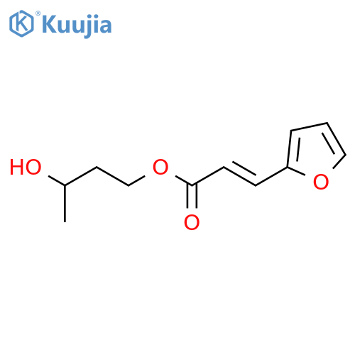 2-Propenoic acid, 3-(2-furanyl)-, 3-hydroxybutyl ester structure