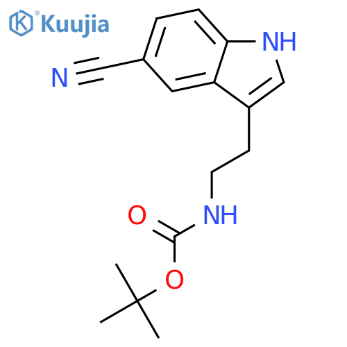 2-(5-Cyano-1H-indol-3-yl)ethyl-1,1-dimethylethyl Ester Carbamic Acid structure
