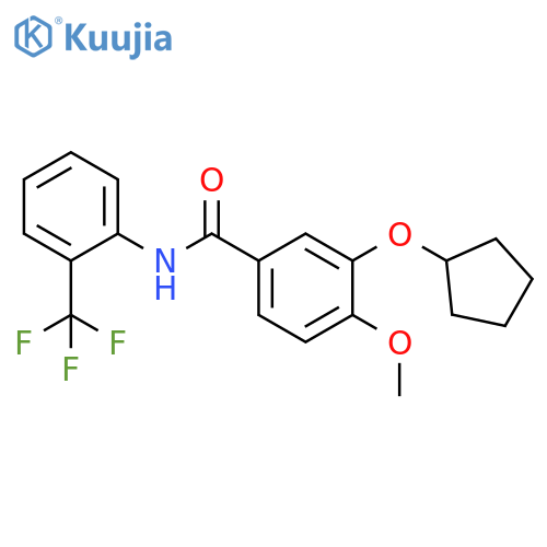 Benzamide, 3-(cyclopentyloxy)-4-methoxy-N-[2-(trifluoromethyl)phenyl]- structure