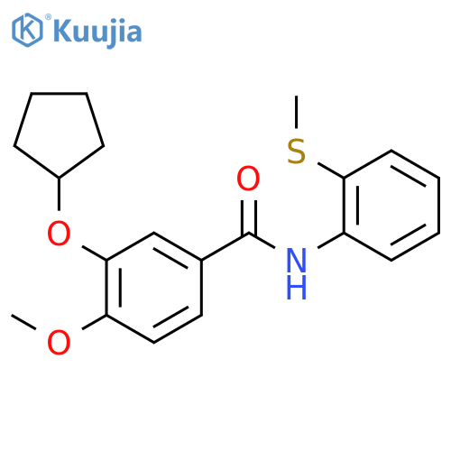 Benzamide, 3-(cyclopentyloxy)-4-methoxy-N-[2-(methylthio)phenyl]- structure