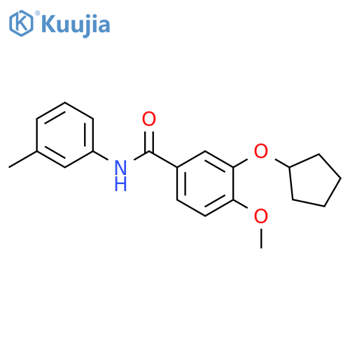 Benzamide, 3-(cyclopentyloxy)-4-methoxy-N-(3-methylphenyl)- structure