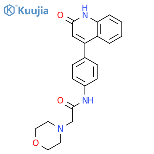 4-Morpholineacetamide, N-[4-(1,2-dihydro-2-oxo-4-quinolinyl)phenyl]- structure