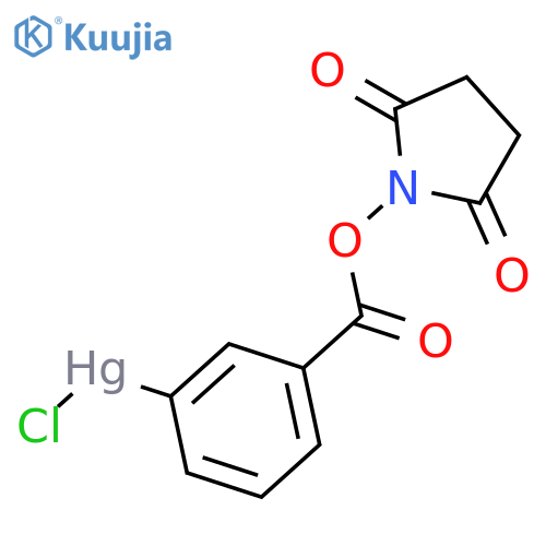 Chloro(3-{[(2,5-dioxopyrrolidin-1-yl)oxy]carbonyl}phenyl)mercury structure