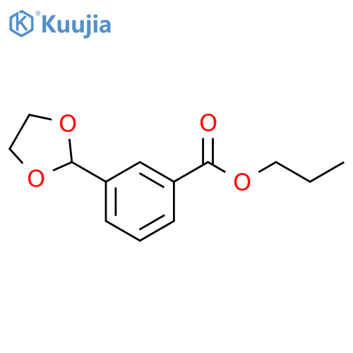 Benzoic acid, 3-(1,3-dioxolan-2-yl)-, propyl ester structure